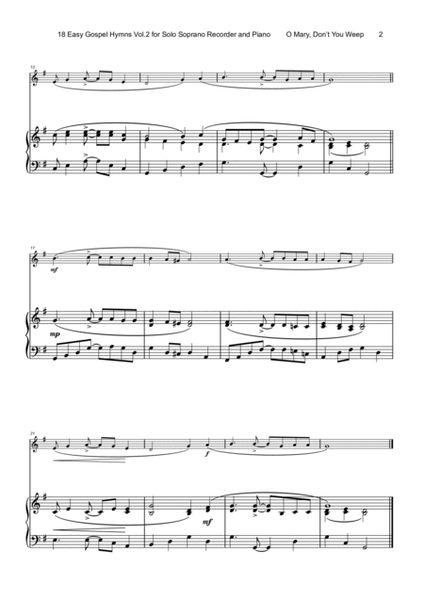 18 Gospel Hymns Vol.2 for Solo Soprano Recorder and Piano