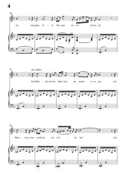 Schubert-Der Müller und der Bach in f minor,for Vocal and Piano