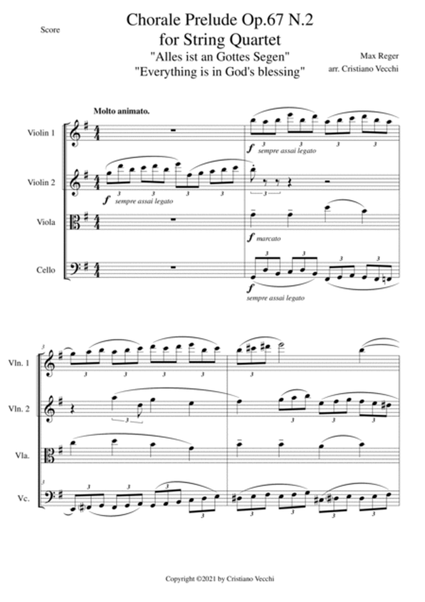 Chorale Prelude Op.67 N.2 for String Quartet image number null