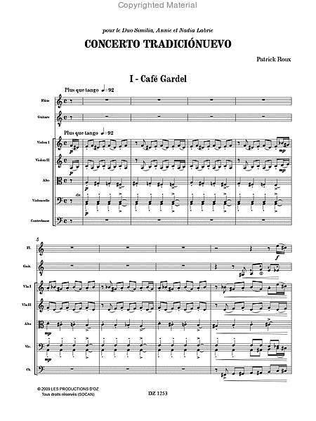 Concerto Tradiciónuevo (score, matériel - PDF)
