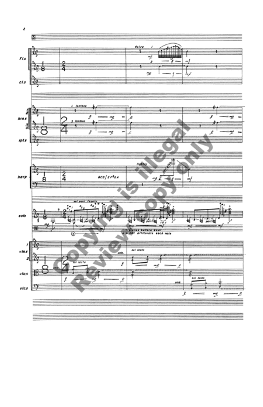 Zingari, Concerto for Guitar and Orchestra Orchestra scores gallery preview page 5