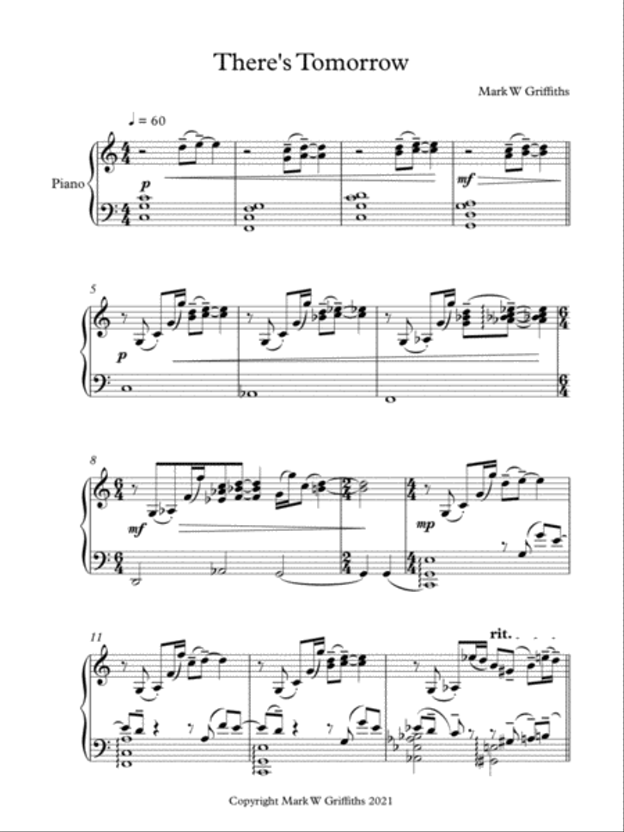 There's Tomorrow There's Tomorrow Piano Solo scores gallery preview page 2