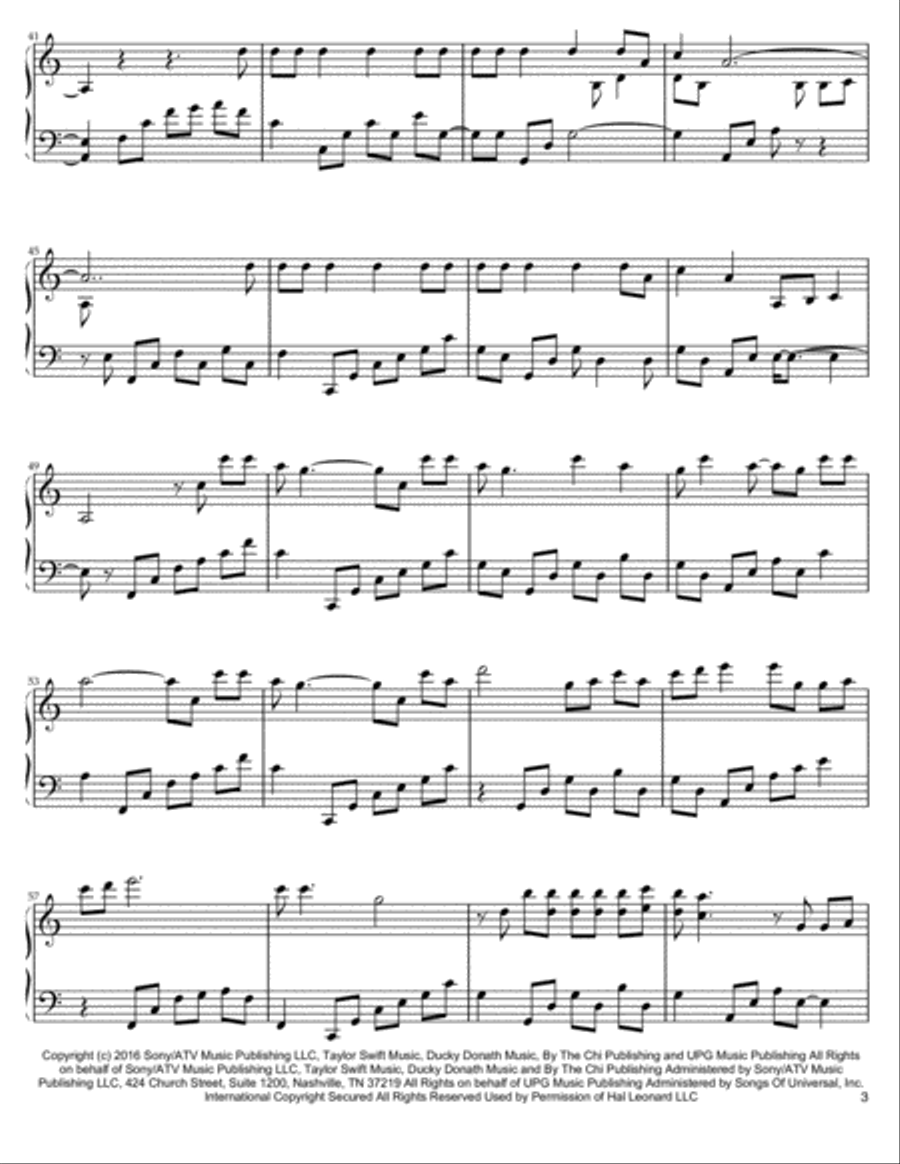 I Don't Wanna Live Forever (Fifty Shades Darker) from FIFTY SHADES DARKER Piano Solo scores gallery preview page 3