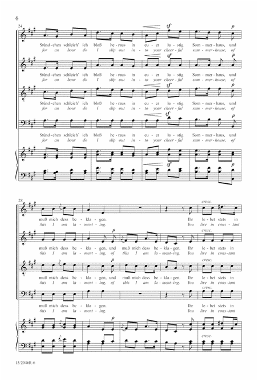 Two Mendelssohn Part Songs: 1. Im Walde 2. Jaglied 4-Part scores gallery preview page 7