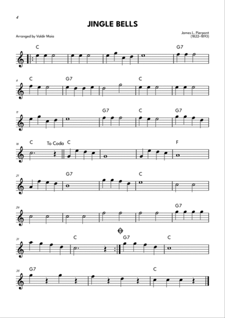 20 Christmas Carols (+ CHORDS) - For any C instrument C Instrument scores gallery preview page 4