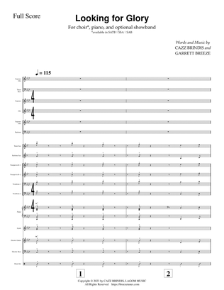 Looking For Glory (Instrumental Accompaniment Score & Parts)