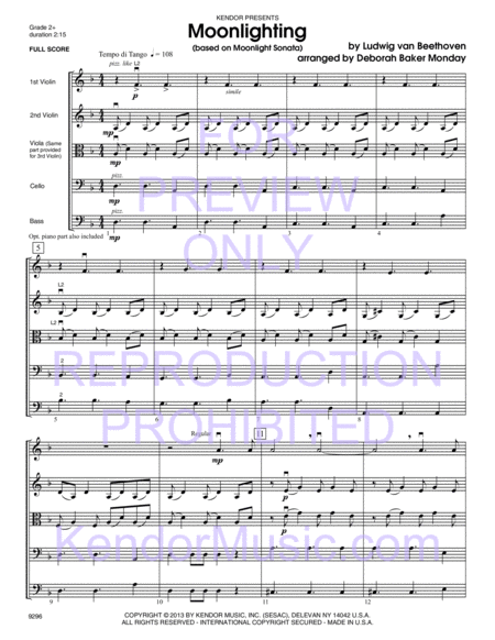 Moonlighting (based on Moonlight Sonata) (Full Score)