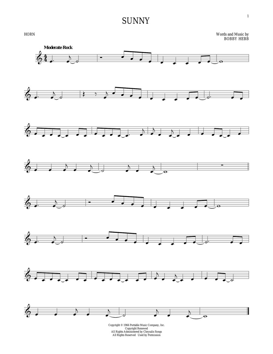 Sunny Horn Solo scores gallery preview page 1