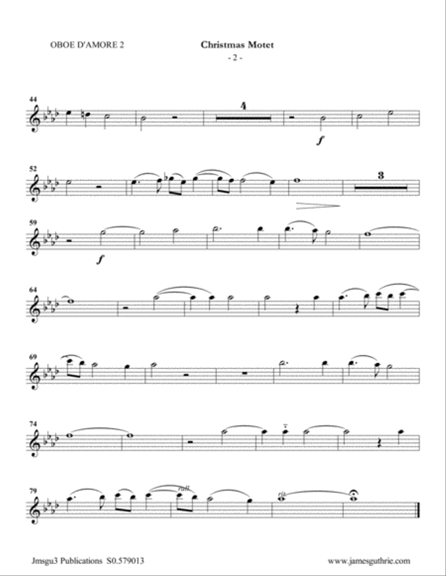 Mouton: Christmas Motet for Double Reed Choir Christmas scores gallery preview page 6