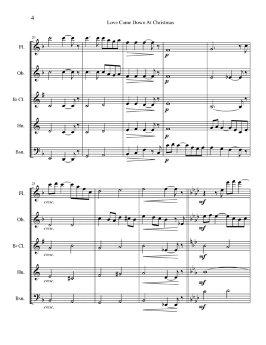 Love Came Down at Christmas Small Ensemble scores gallery preview page 4