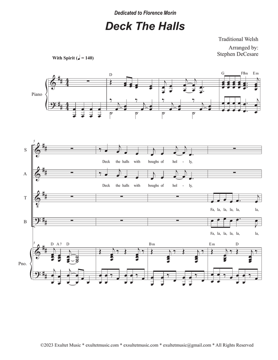 Deck The Halls (SATB)