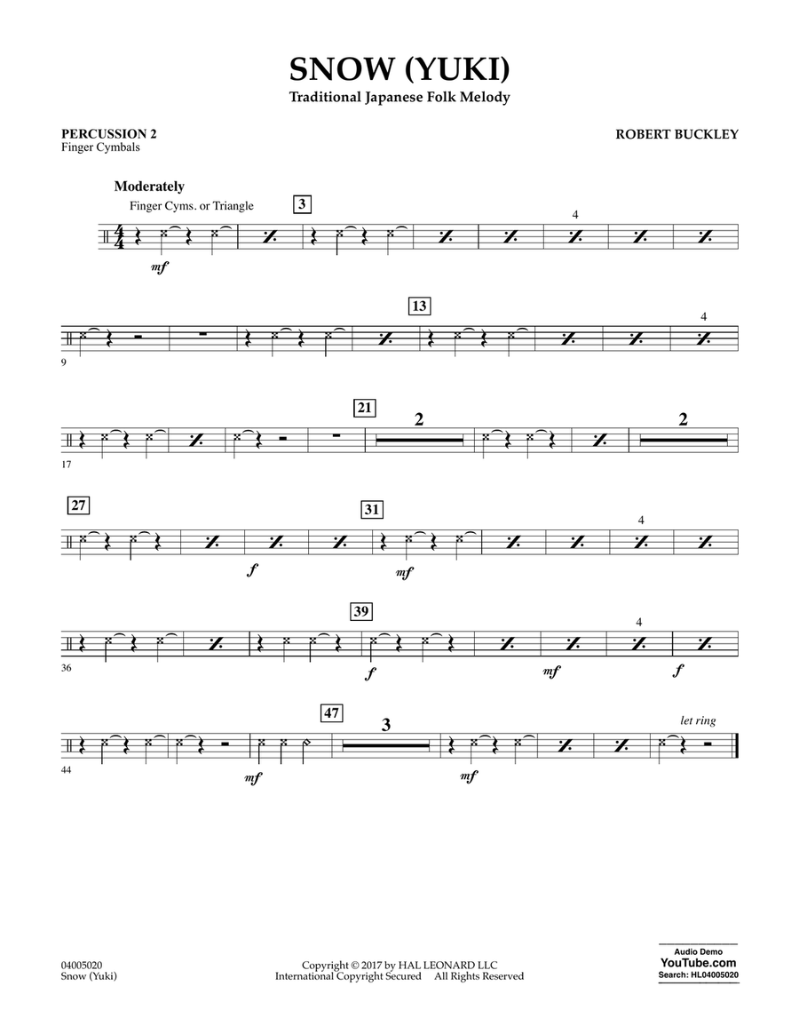 Snow (Yuki) - Percussion 2 Concert Band scores gallery preview page 1