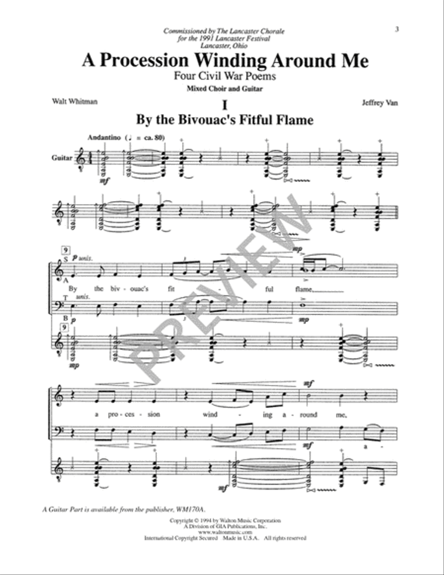 A Procession Winding Around Me (Vocal Score) 4-Part scores gallery preview page 5