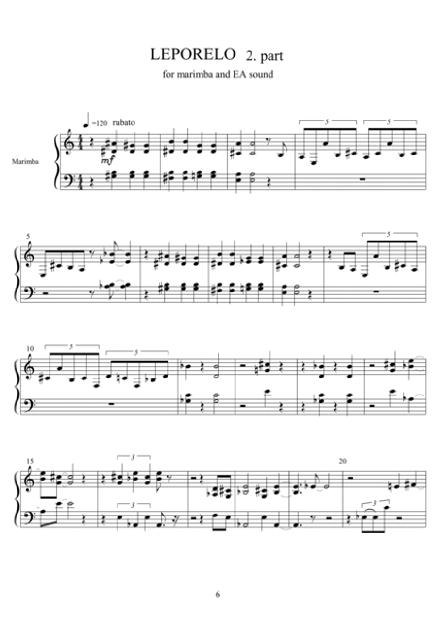 LEPORELO for marimba and EA sound Marimba scores gallery preview page 6