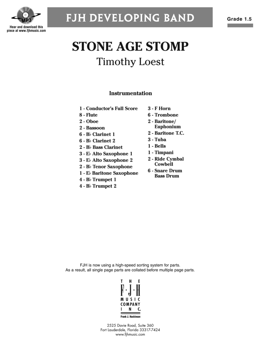 Stone Age Stomp: Score Concert Band scores gallery preview page 1