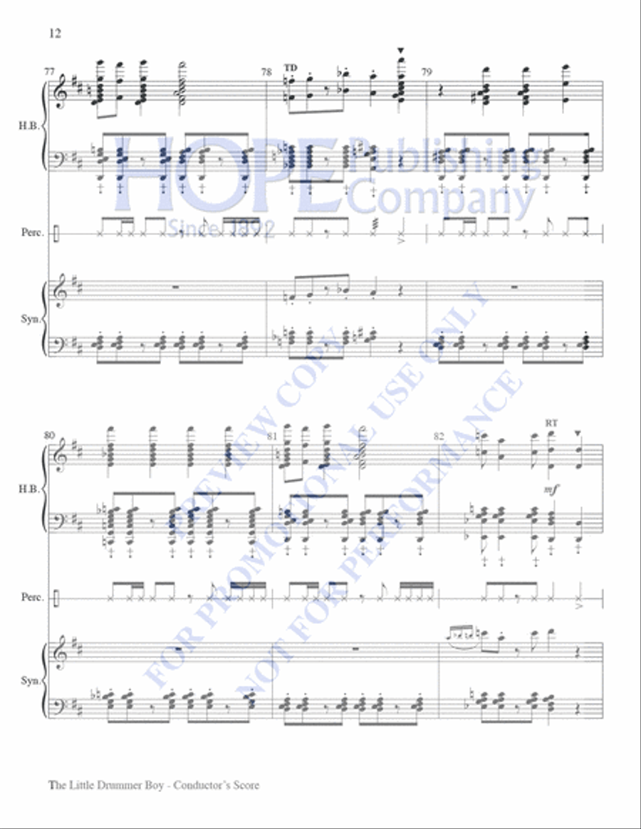 Little Drummer Boy Little Drummer Boy Handbell Choir scores gallery preview page 12