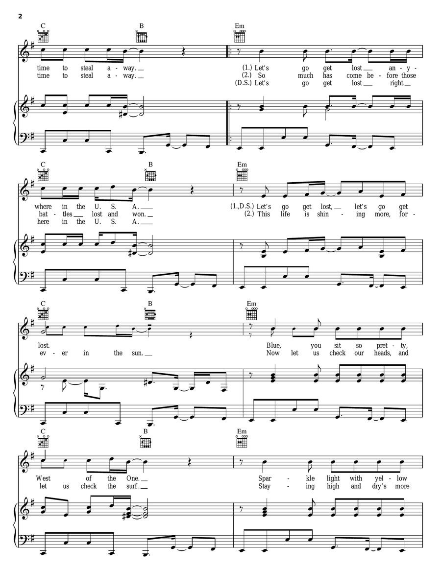 Road Trippin' Road Trippin' Piano, Vocal, Guitar scores gallery preview page 2