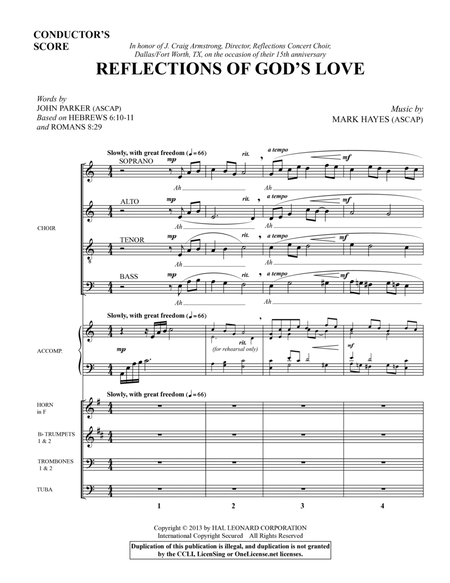 Reflections of God's Love - Score