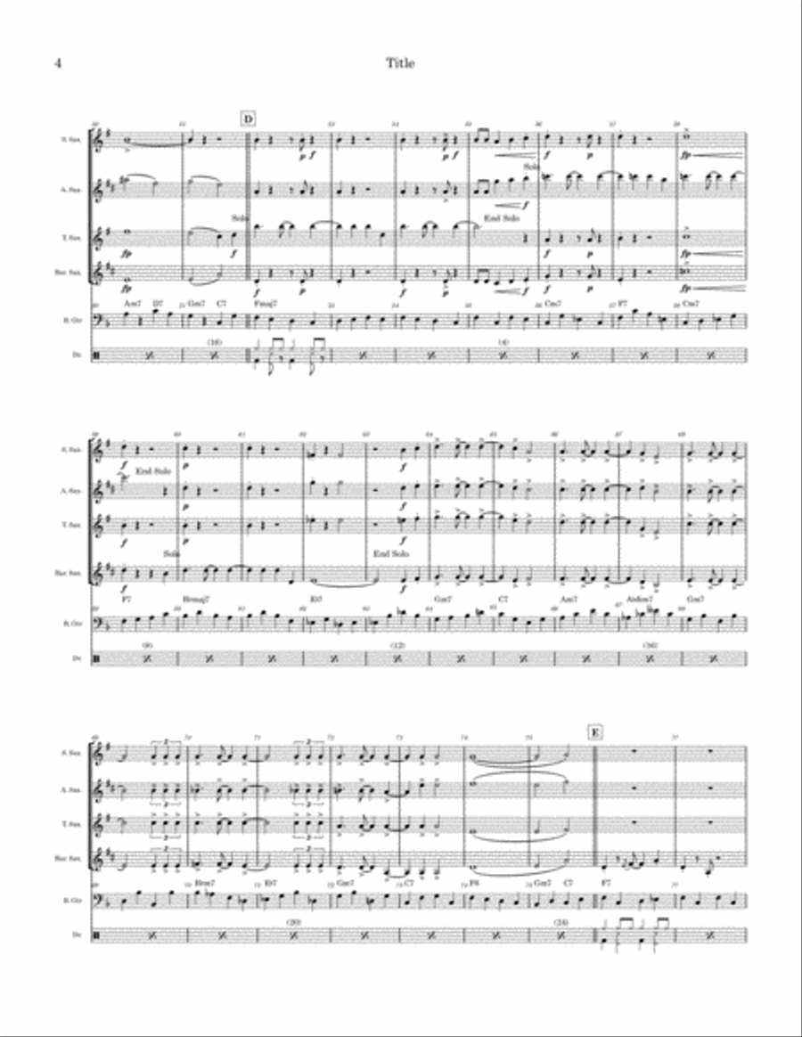 That Old Black Magic Saxophone Quartet scores gallery preview page 4