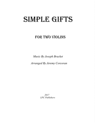 Book cover for Simple Gifts for Two Violins