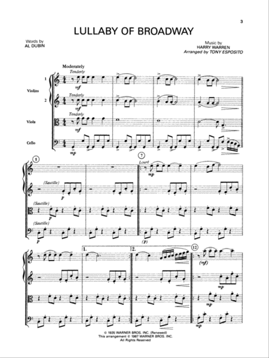 The Best of Broadway The Best of Broadway String Quartet scores gallery preview page 3