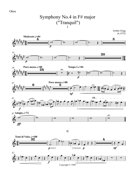 Symphony No.4 in F sharp major (Tranquil) Parts