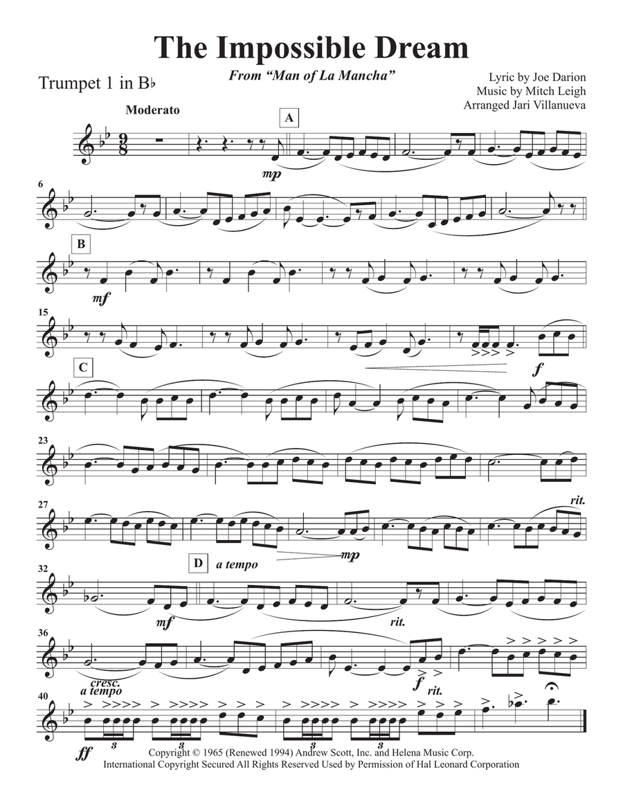 The Impossible Dream Brass Ensemble scores gallery preview page 5