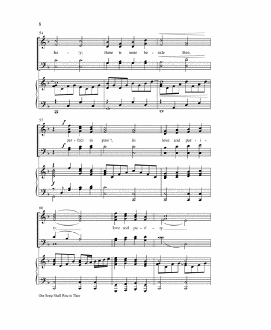Our Song Shall Rise to Thee 4-Part scores gallery preview page 8