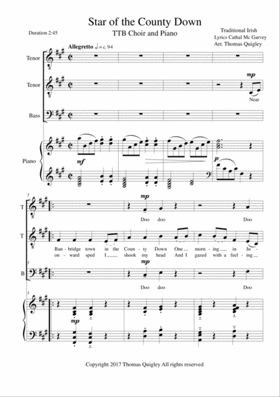 Star of the County Down Star of the County Down 3-Part scores gallery preview page 1