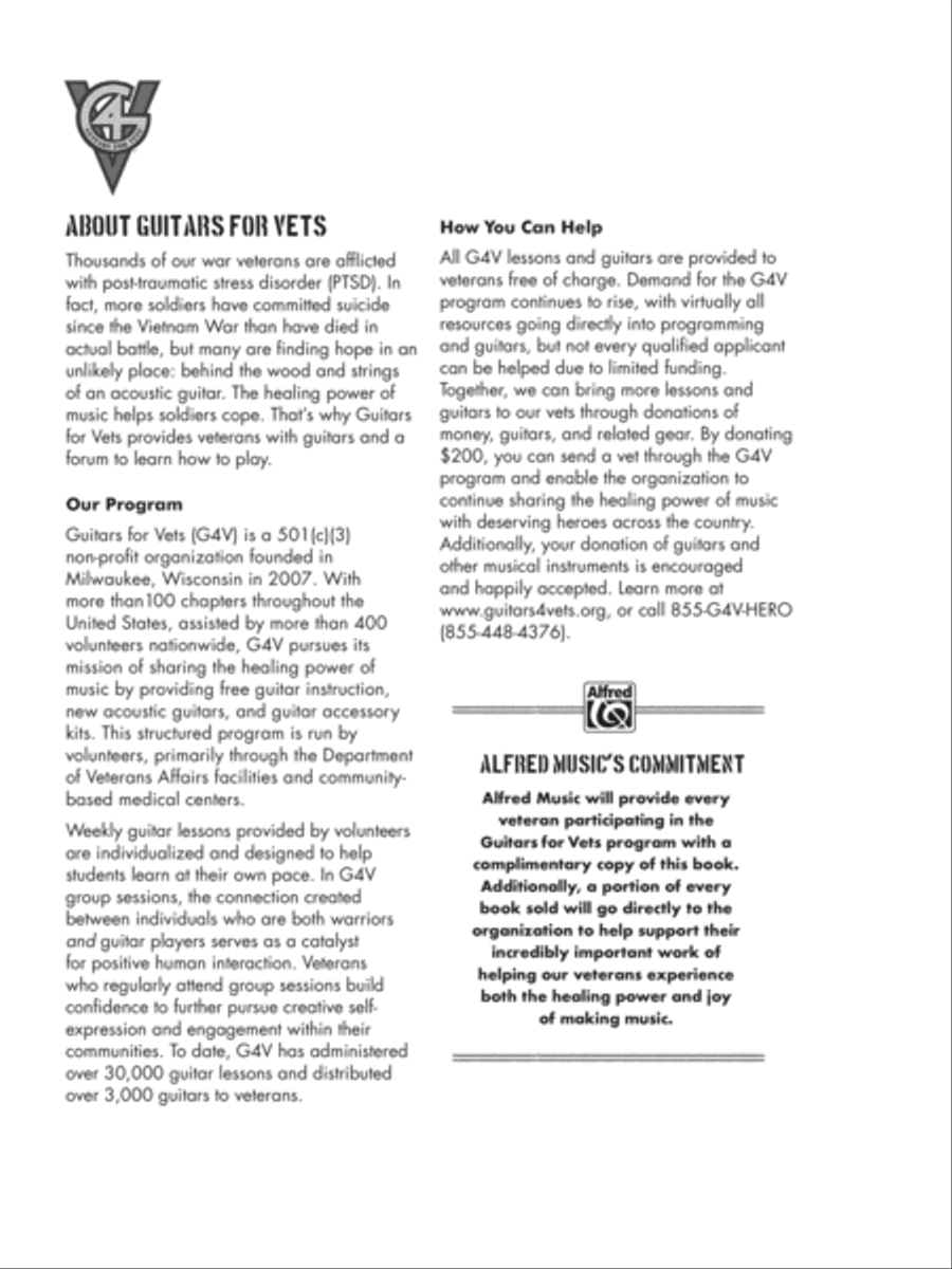 Guitars for Vets---Official Songbook Electric Guitar scores gallery preview page 2