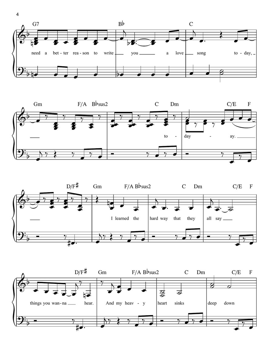 Love Song Easy Piano scores gallery preview page 4