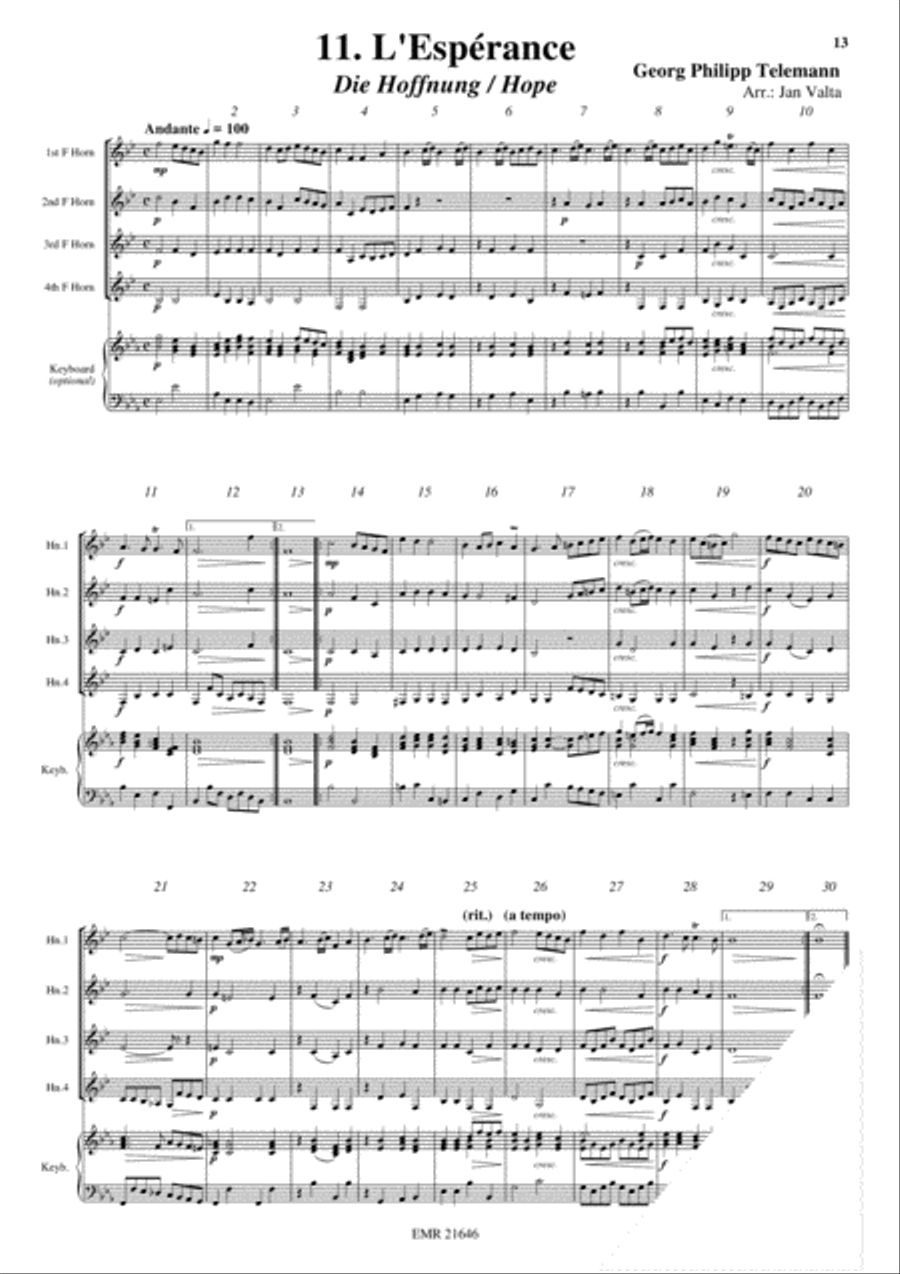 12 Heroic Marches French Horn Quartet scores gallery preview page 13