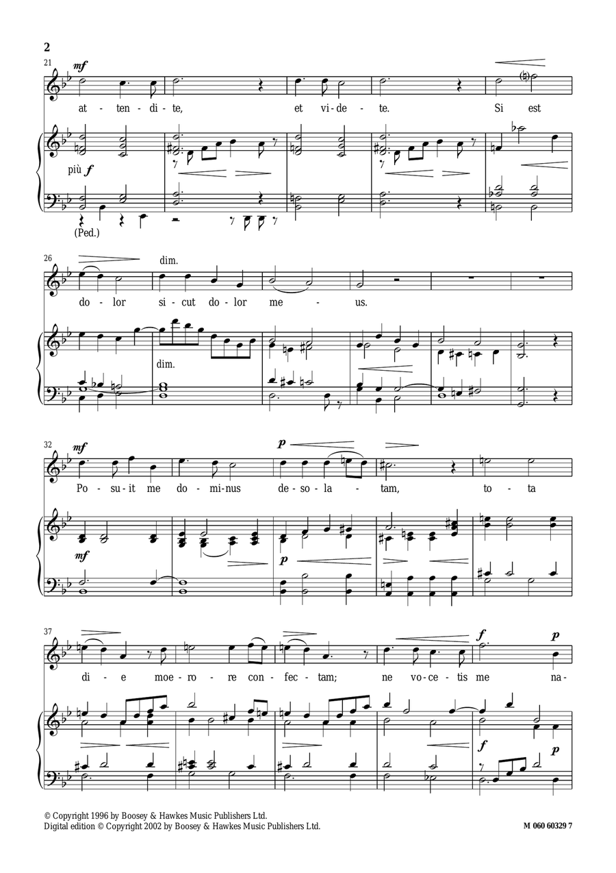 O Vos Omnes (from Les Sept Paroles Du Christ ) Piano, Vocal scores gallery preview page 2