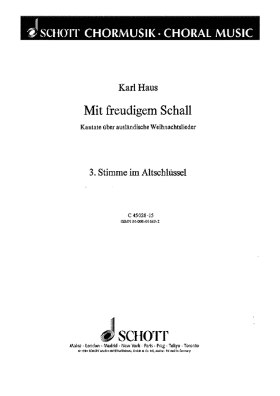 Mit freudigem Schall Mit freudigem Schall Choir scores gallery preview page 1