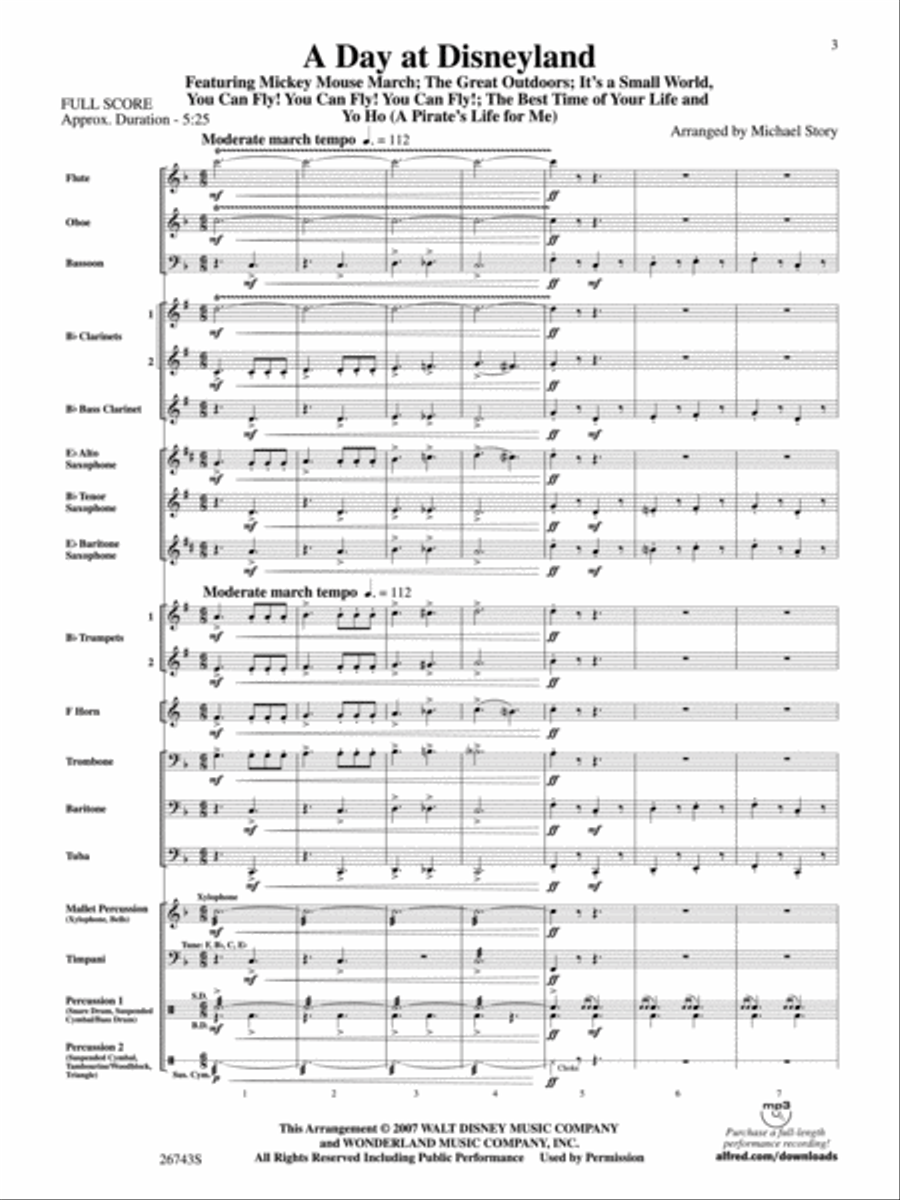 A Day at Disneyland A Day at Disneyland Concert Band scores gallery preview page 2