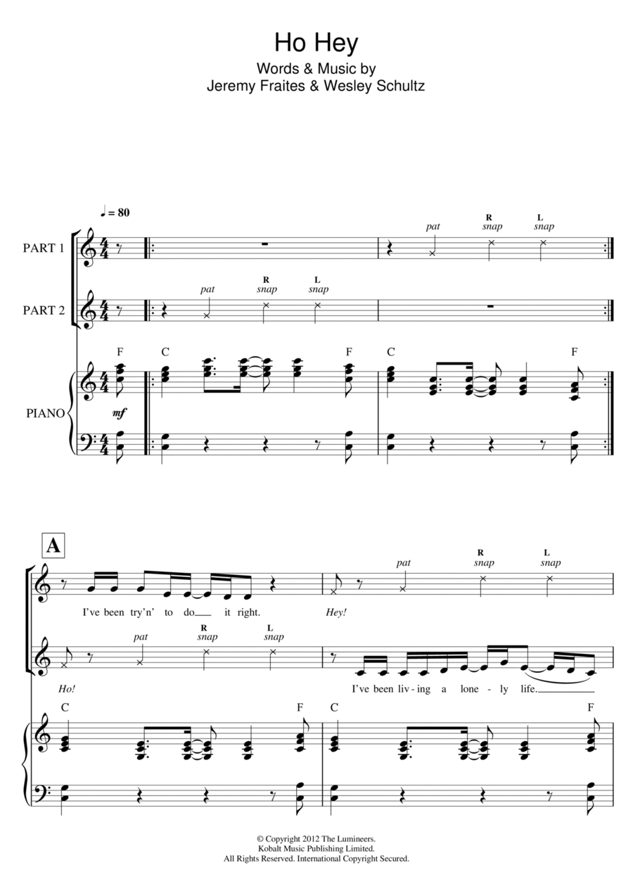 Ho Hey (arr. Rick Hein) Ho Hey (arr. Rick Hein) Choir scores gallery preview page 1