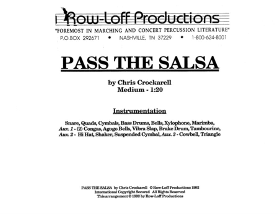 Pass The Salsa w/Tutor Tracks Percussion Ensemble scores gallery preview page 2
