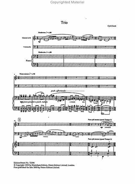 Trio for Clarinet, Violoncello, and Piano