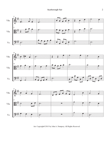 Scarborough Fair (String Trio): Violin, Viola and Cello image number null