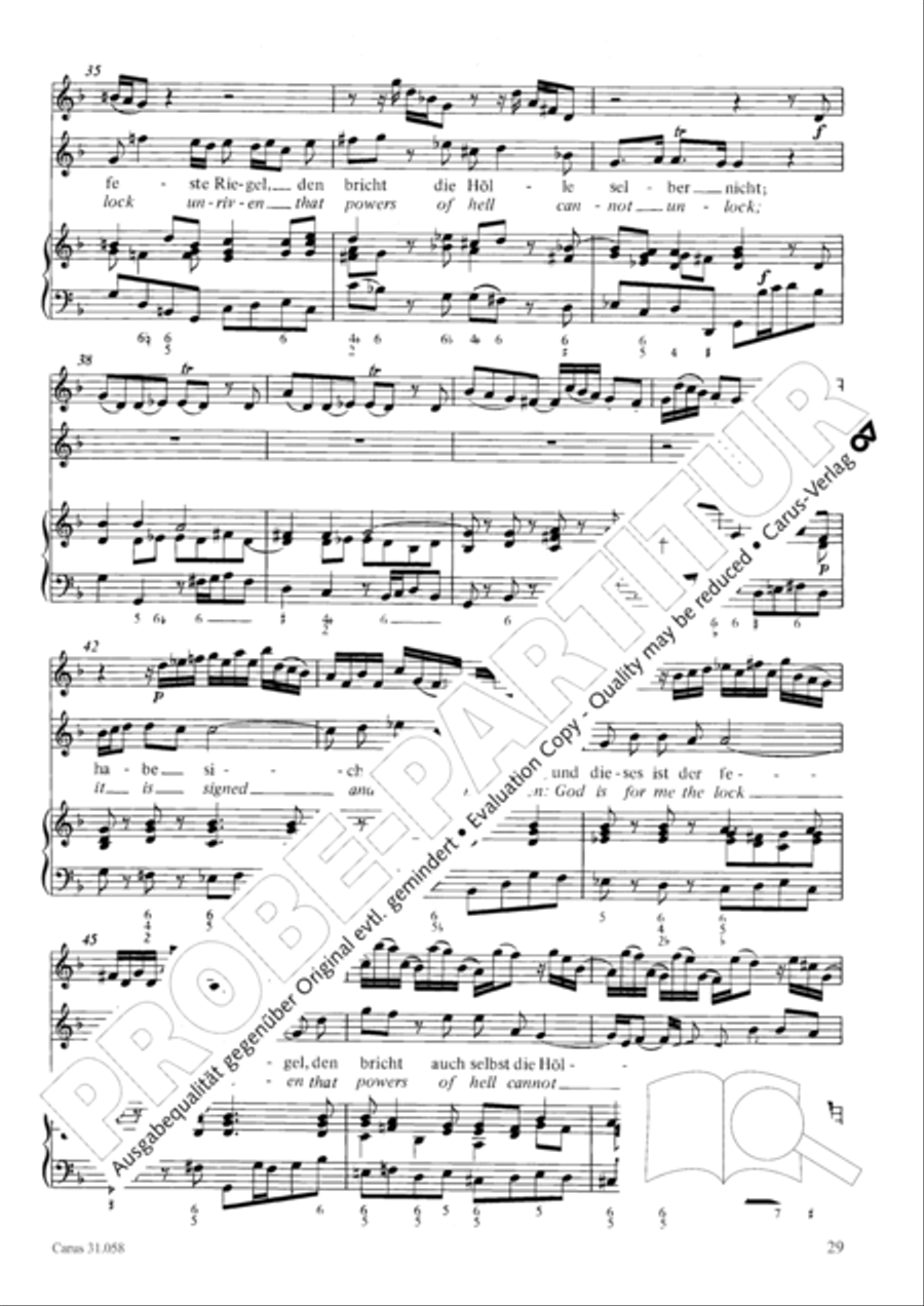 O God, what glut of care and pain (Ach Gott, wie manches Herzeleid) Orchestra scores gallery preview page 30