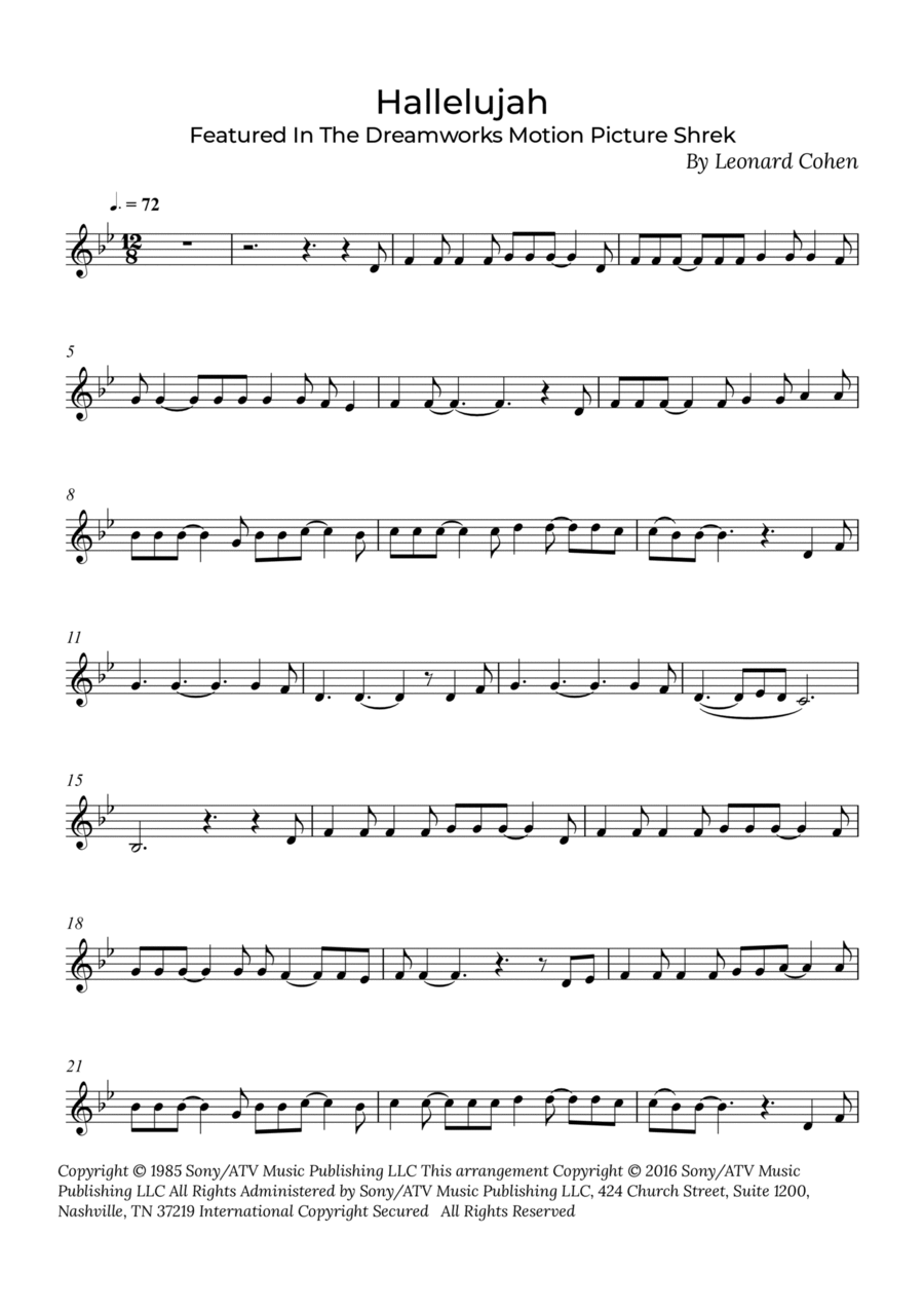 Hallelujah Hallelujah Violin Solo scores gallery preview page 1