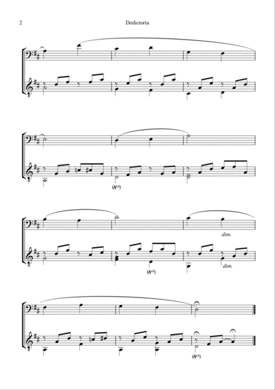 Dedicatoria for cello and guitar String Duet scores gallery preview page 2