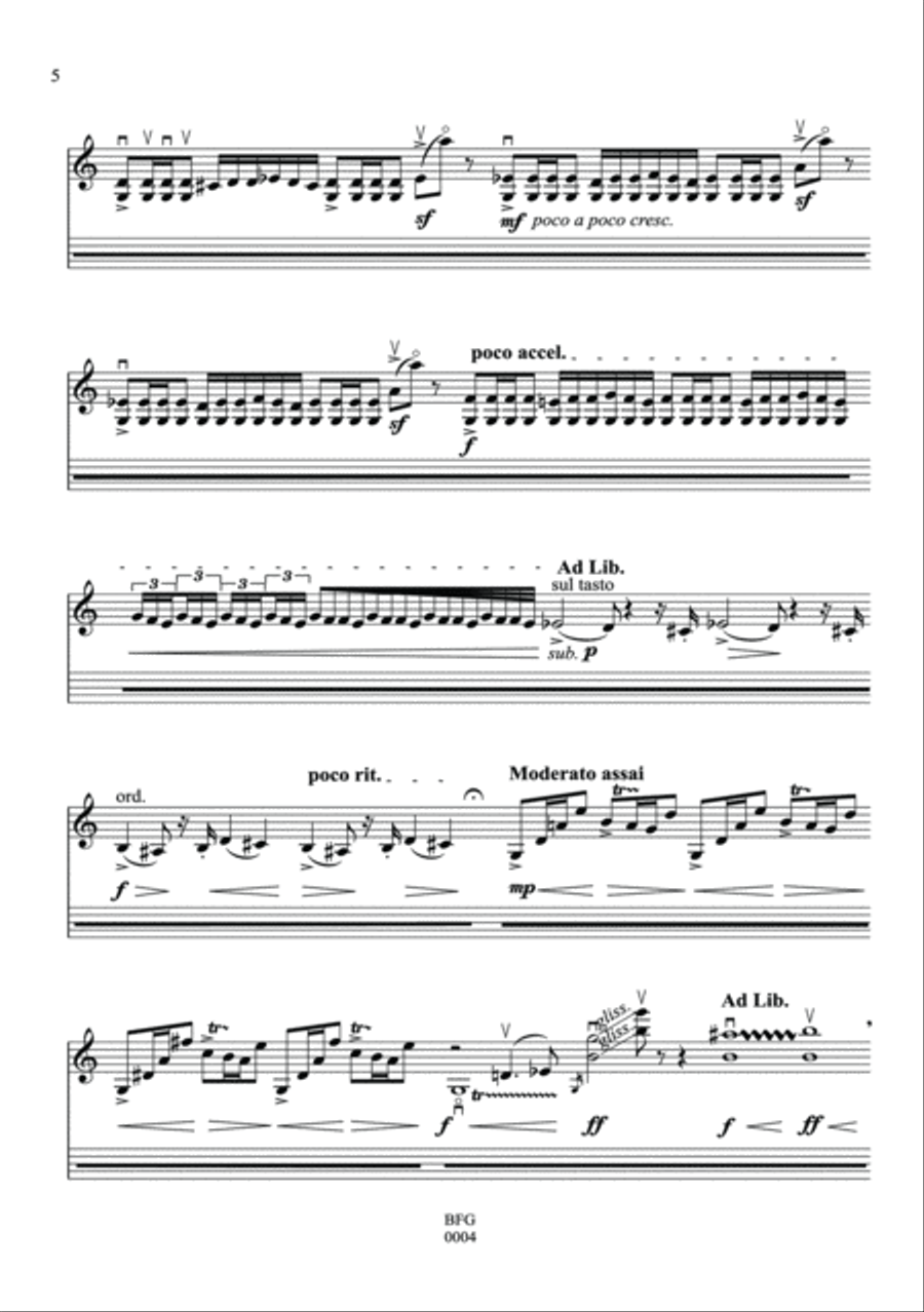 Capriccio for violin solo & electronics, Op. 4 Violin Solo scores gallery preview page 6
