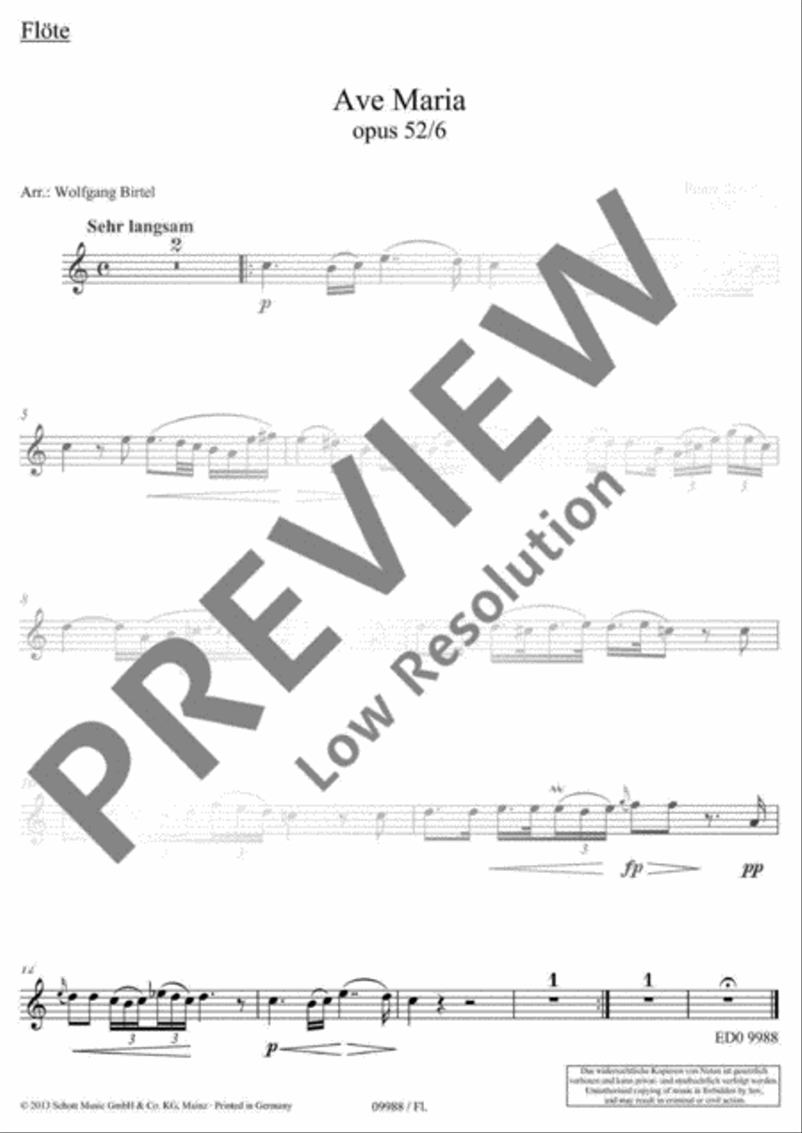 Ave Maria Flute Solo scores gallery preview page 7
