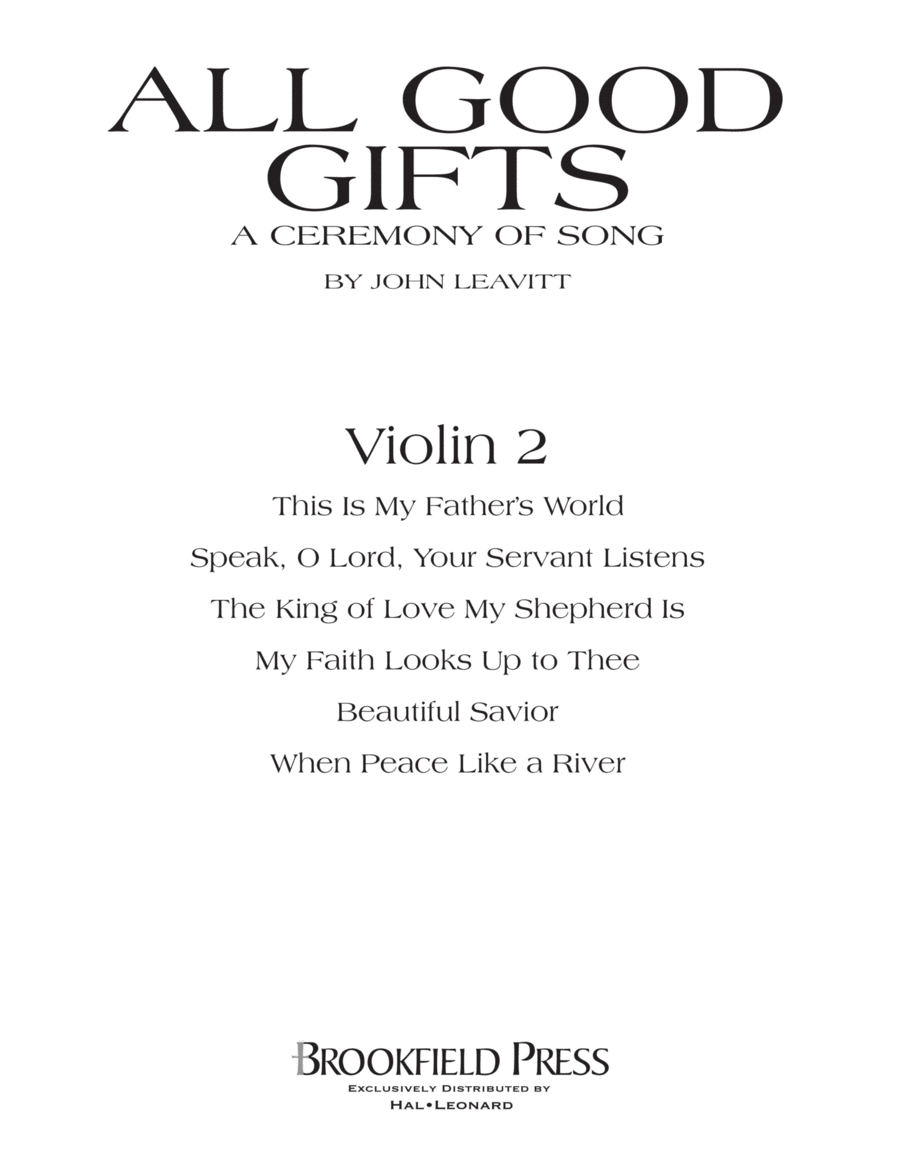 All Good Gifts - Violin 2 Choir scores gallery preview page 1