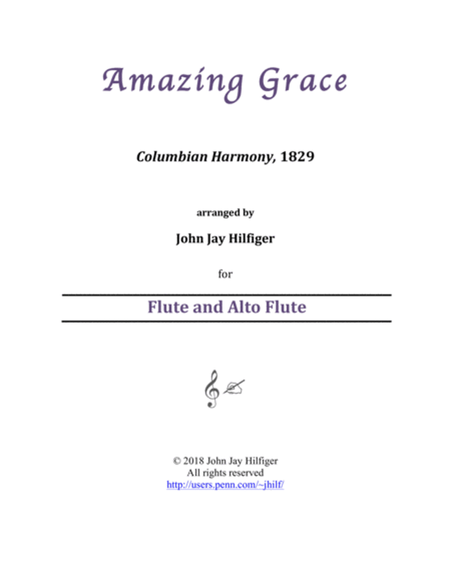 Amazing Grace for Flute and Alto Flute image number null