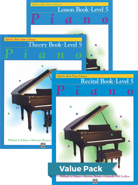 Alfred's Basic Piano Library Lesson, Theory, Recital 5 (Value Pack)