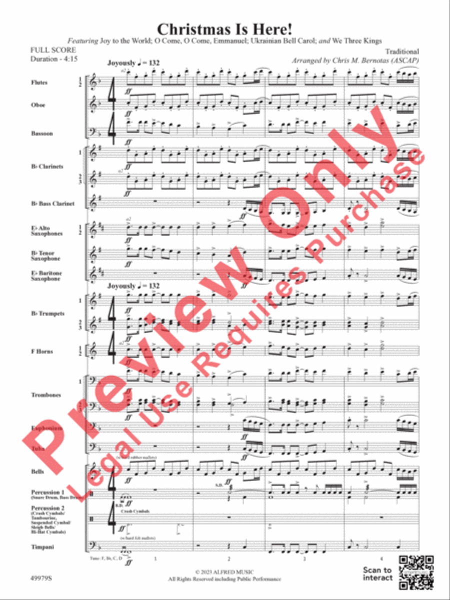 Christmas Is Here! Concert Band scores gallery preview page 4