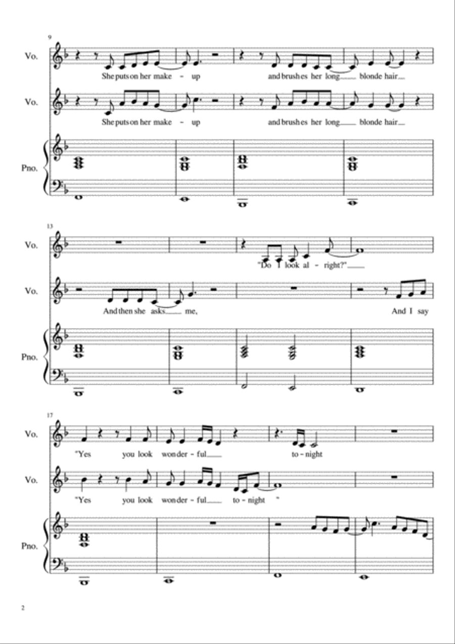 Wonderful Tonight Wonderful Tonight Vocal Duet scores gallery preview page 2
