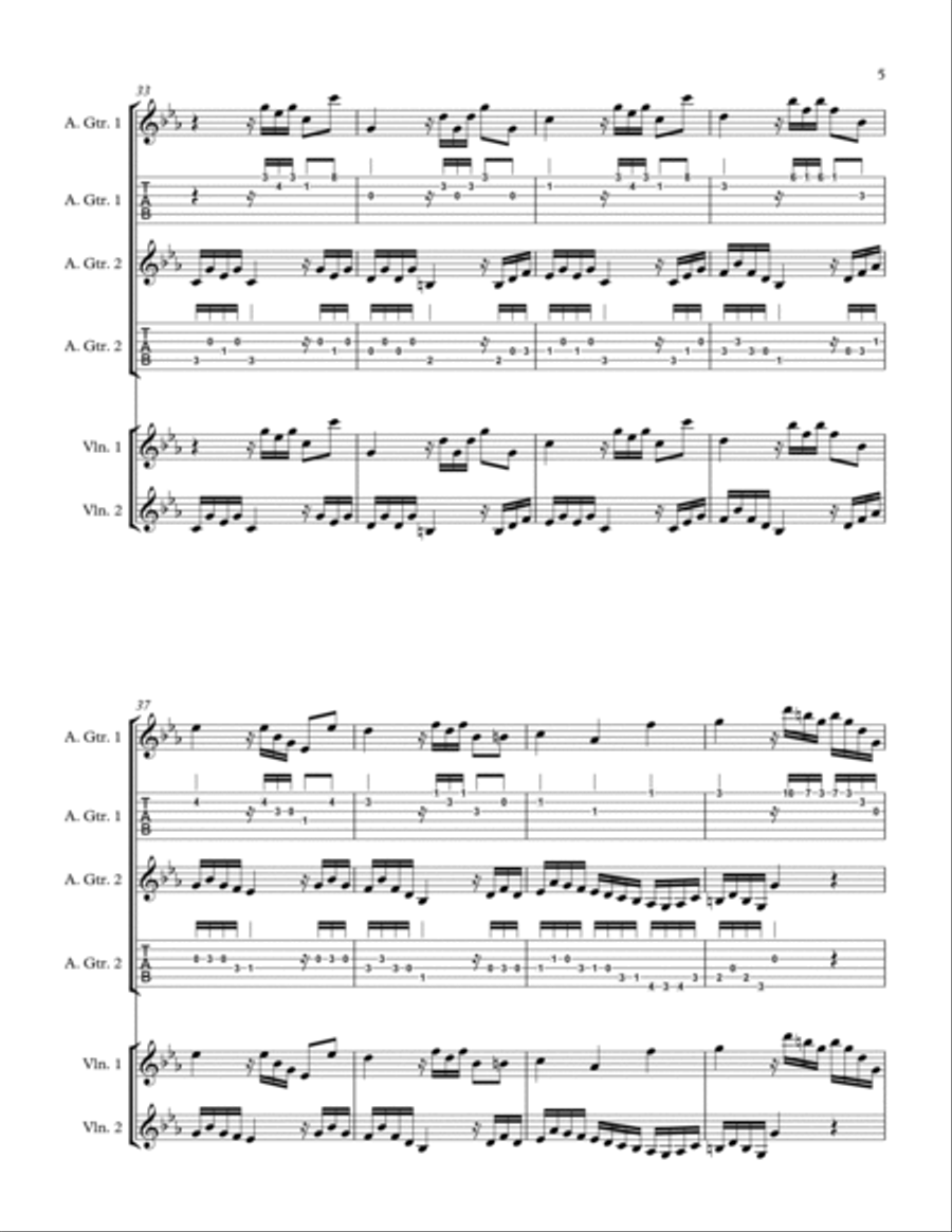 Folia Variation String Duet scores gallery preview page 5